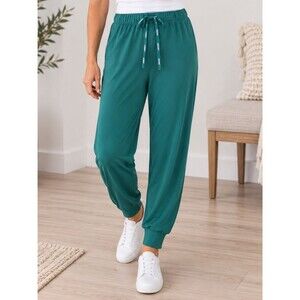 Jockey Jogger Pants Women’s 2X Soft Comfort Teal Green Stretch Lounge Travel NWT